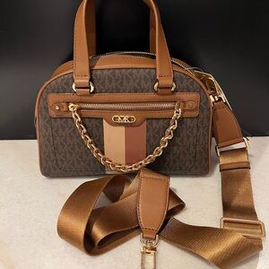 MICHAEL Michael Kors Brown and Tan Satchel
